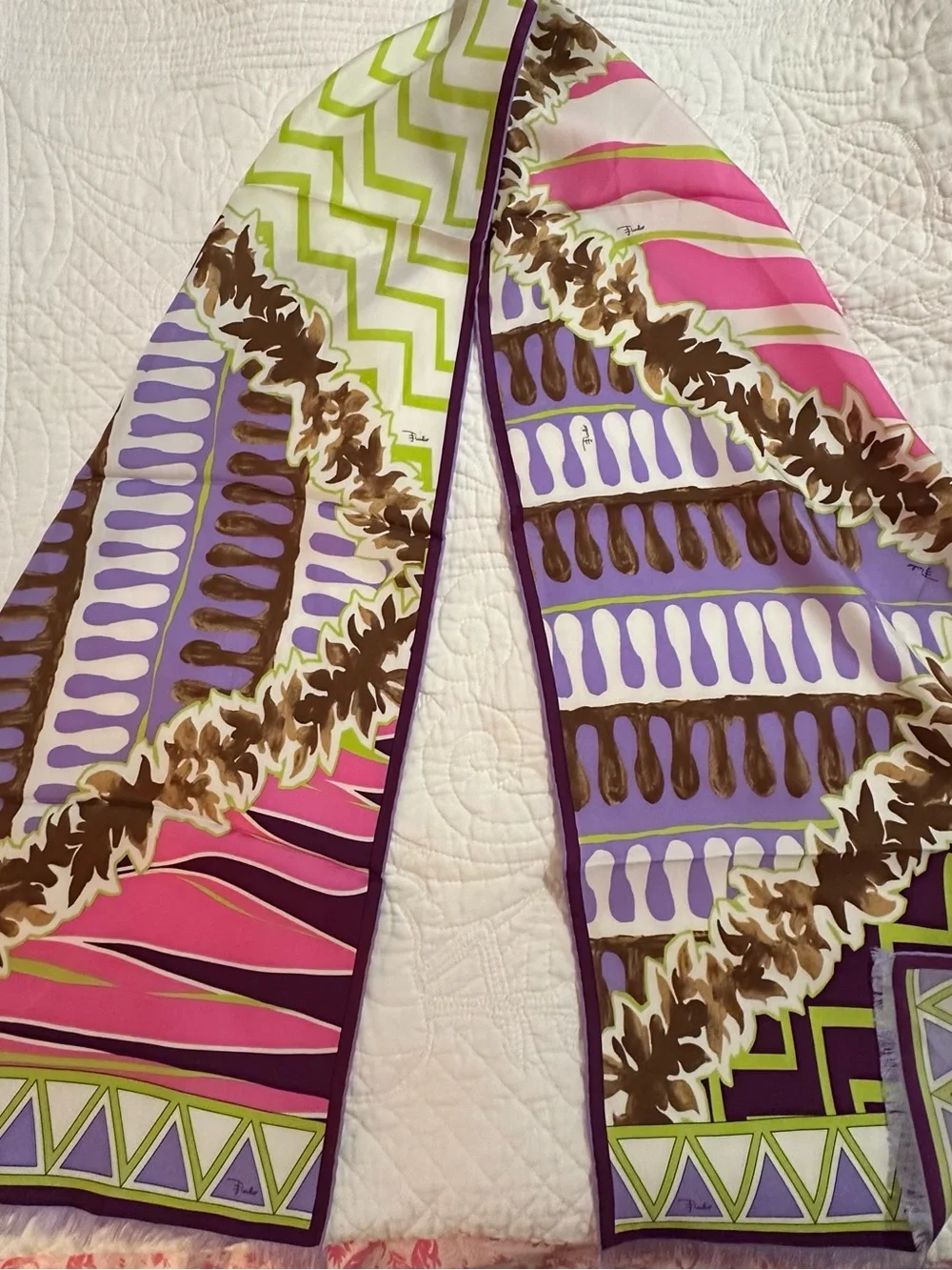 Pucci silk scarf in Pink, Lavender & Green